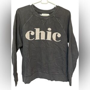 ANTHROPOLOGIE x SOL ANGELES Chic Sweatshirt Women's Size Large Dark Gray
